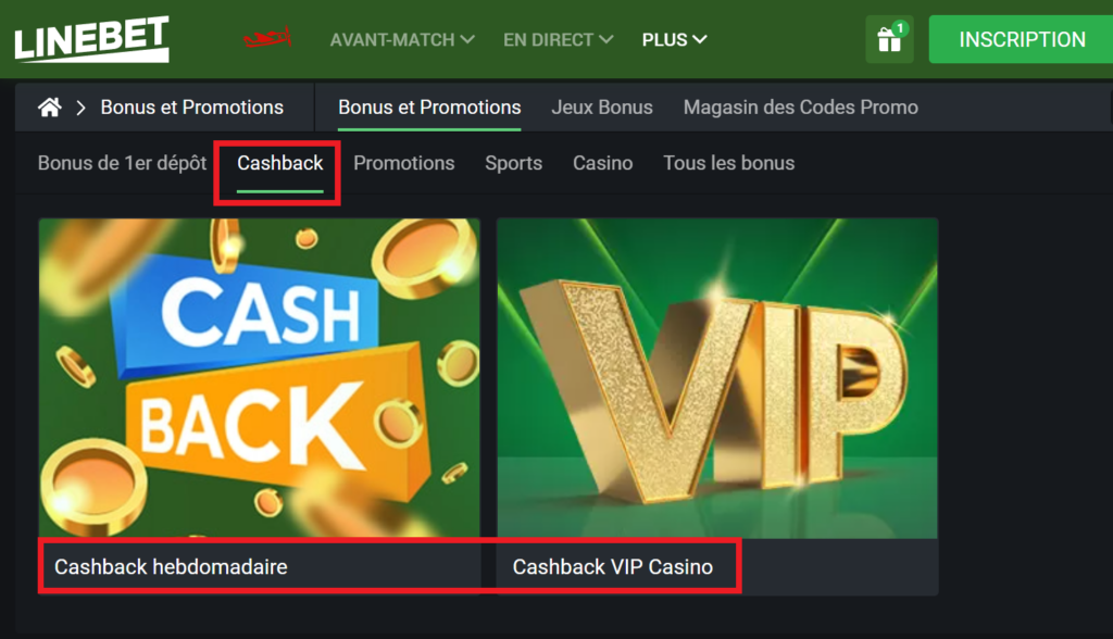 Bonus à obtenir grâce à un code bonus LineBet 