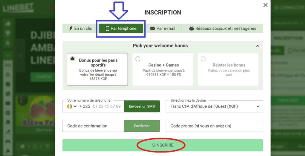 Les données personnelles à remplir pour créer un compte LineBet gratuitement